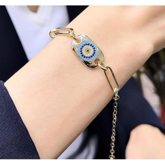 14 Ayar Altın Kaplama İtalyan Tasarım Gümüş Bileklik